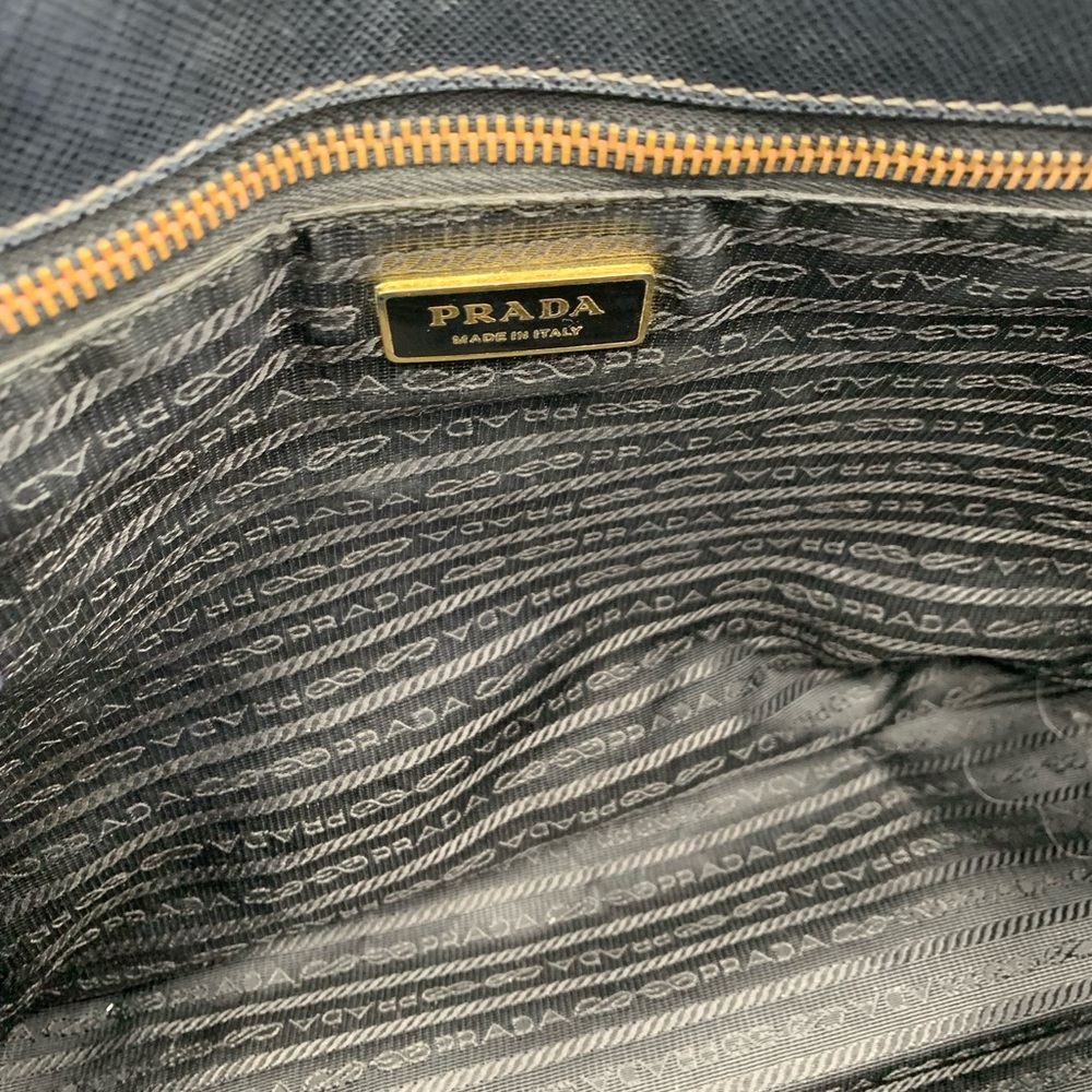 Auth Prada Black Saffiano Leather Galleria Executive Tote Bag Preloved - Picture 2 of 16
